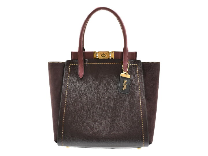 楽天市場】 COACHトループ トートバッグ 78484 ワインレッド系 レザー 