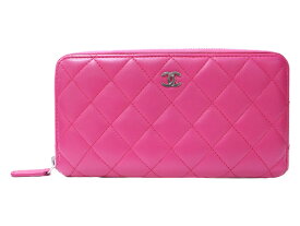 【箱・布袋・ギャラあり】CHANEL　シャネル　クラシックロングジップウォレット　AP0242　レザー　ピンク　長財布　ウォレット　レディース　シンプル　ギフト　プレゼント包装可　【中古】　松山朝生田店