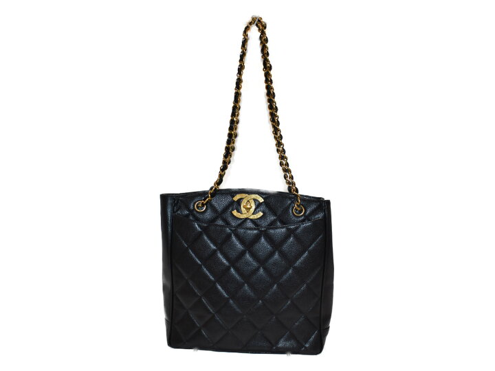 楽天市場】【おしゃれ☆中古品】CHANELチェーントートバッグ ブラック  