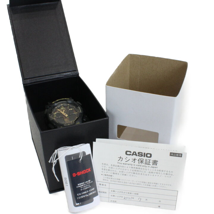 G-SHOCK カシオ 腕時計 メンズ ブラック GA-100CF-1 中古品