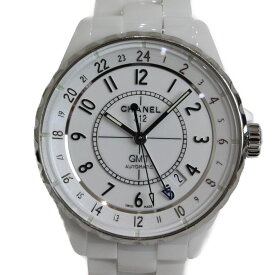 【オーバーホール済み】CHANEL　シャネル　J12　GMT　H3103　自動巻き　デイト　セラミック　ホワイト　メンズ　腕時計【中古】松前R56店
