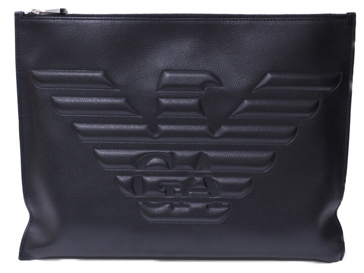 楽天市場 Emporio Armani エンポリオアルマーニ クラッチバッグ セカンドバッグ ブラック レザー メンズ ギフト プレゼント包装可 中古 松前r56店 かんてい局松前ｒ５６号店
