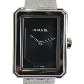 【電池交換済み】CHANEL　シャネル　ボーイフレンド　H4876　クオーツ　SS　ブラック　レディース　腕時計【中古】松山朝生田店