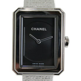 【電池交換済み】CHANEL　シャネル　ボーイフレンド　H4876　クオーツ　SS　ブラック　レディース　腕時計【中古】松前R56店
