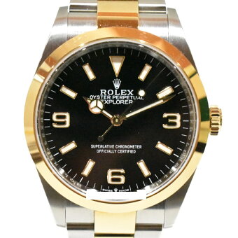 【箱・202１年ギャラ★】ROLEXエクスプローラー１124273ランダム2021年購入K18YG×ステンレススチール自動巻き腕時計ゴールドコンビ人気かっこいいメンズ【中古】松山久万ノ台店