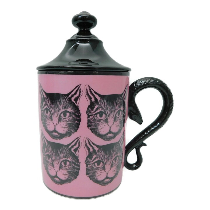 楽天市場 箱アリ Gucci グッチ ミスティックキャット マグカップ 蓋つき マグカップ 食器 猫 動物 コップ ピンク ブラック 贈り物 ギフト プレゼント 中古 新居浜店 かんてい局松前ｒ５６号店