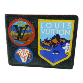 【箱・布袋あり】 LOUIS VUITTON　ルイヴィトン　ポルトフォイユ・ミュルティプル　N60097　ダミエ・グラフィット　二つ折り財布　メンズ　レディース　ユニセックス　ギフト　プレゼント包装可【中古】新居浜店