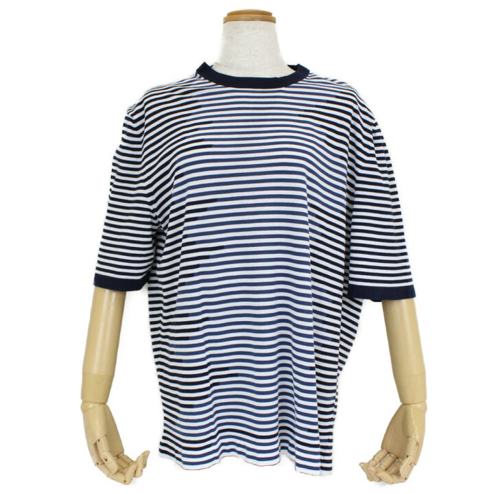 楽天市場】HERMES エルメス ボーダーコットンTシャツ 半袖 ネイビー 