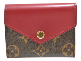 【Jイニシャル刻印】 LOUIS VUITTONポルトフォイユ・ゾエ M62932 モノグラム/フューシャ レザー/コーティングキャンバス 三つ折り財布　ミニ財布　おしゃれ　シンプル　人気　レディース 【中古】松山朝生田店