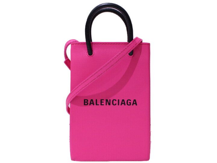楽天市場】BALENCIAGA フォンホルダー レザー ピンク ネオンカラー  