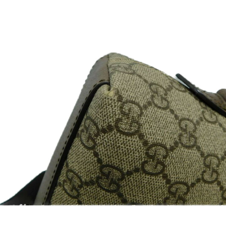 楽天市場】GUCCI オフディア 499621 ブラウン PVCキャンバス×レザー  