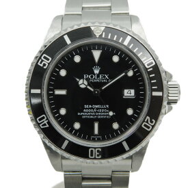 【オーバーホール・ポリッシュ済み】ROLEX　ロレックス　シードゥエラー　16600　A番　1999年製造　自動巻き　1220m防水　ヘリウムガスエスケープバルブ　ステンレススチール　SS　ブラック　機械式　ダイバーズウォッチ　人気　メンズ　腕時計　【中古】