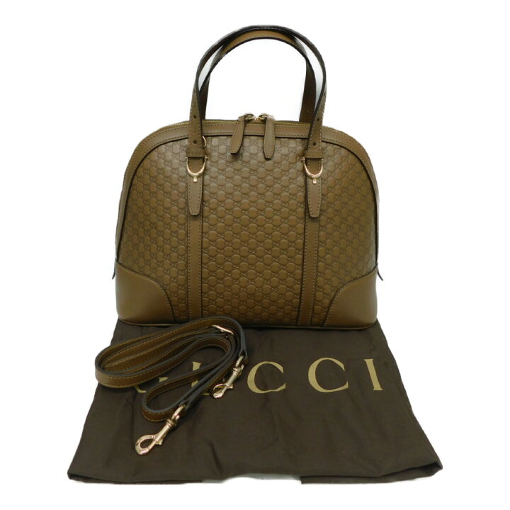 楽天市場】GUCCI グッチ マイクログッチシマ2WAYハンドバッグ ブラウン  