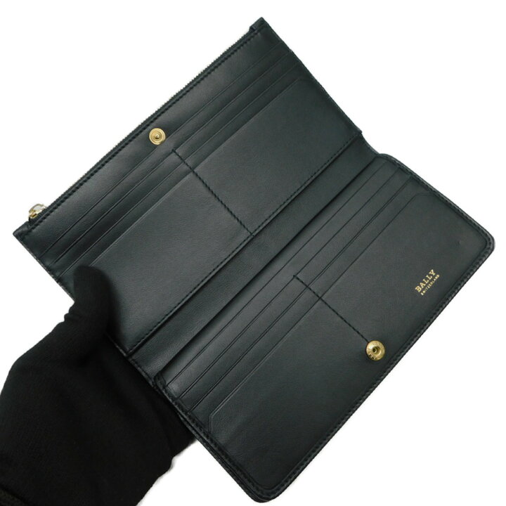 楽天市場】BALLY バリー ロングウォレット 長財布 多機能 ブラック系  