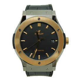 【2022年10月オーバーホール済み☆】HUBLOT　ウブロ　クラシック・フュージョン　511.NO.1181.LR　チタニウム　キングゴールド　ステンレス　アリゲーター　50m防水　自動巻き　機械式　メンズ　腕時計　ギフト　プレゼント包装可　【中古】 新居浜店