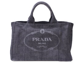 【布袋・ギャラあり】PRADA　プラダ　カナパ　1BG642　ハンドバッグ　ショルダーバッグ　2WAYバッグ　デニム　ダークグレー系　レディース　メンズ　ユニセックス　ギフト　プレゼント包装可【中古】松前R56号店