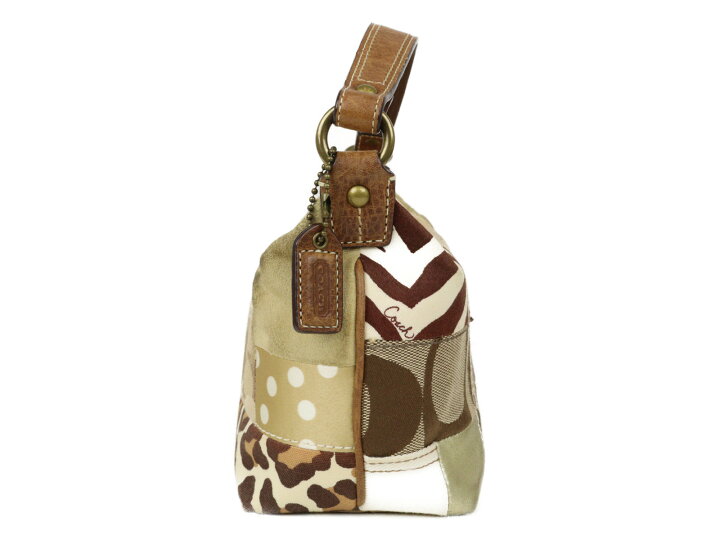 楽天市場】COACH コーチ パッチワークポーチ キャンバス×スエード 