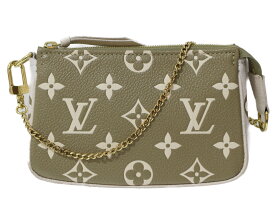 【布袋あり】LOUIS VUITTON　ルイヴィトン　ミニ・ポシェット・アクセソワール　M81284　ポーチ　モノグラム・アンプラント　カーキ×ベージュ×ホワイト　レディース　ギフト　プレゼント包装可【中古】松前R56号店