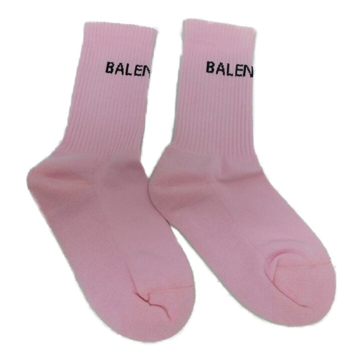 楽天市場】BALENCIAGA バレンシアガ ソックス 靴下 ピンク リブ編み 