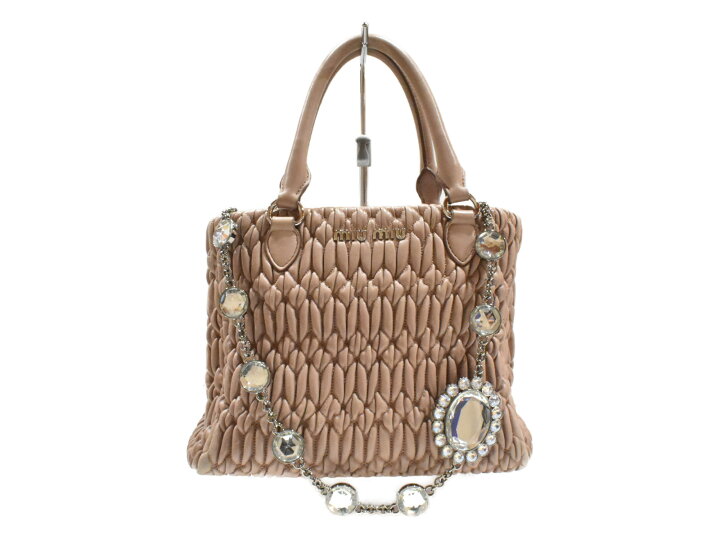 楽天市場】【おしゃれ☆中古品】MIU MIUミュウ クリスタルナッパレザー  