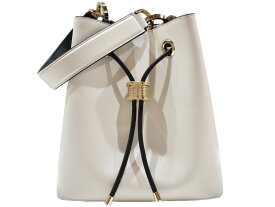 BVLGARI　ビーゼロワン バケットバッグ　288210　レザー　アイボリー×ブラック　ハンドバッグ　ショルダーバッグ　レディース　ショルダー付き　シンプル　ギフト　プレゼント包装可　【中古】　松山久万ノ台店