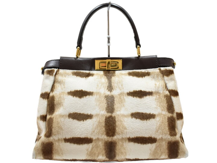 楽天市場】【布袋あり】FENDI ピーカブー 8BN226 ハラコ×パイソン  