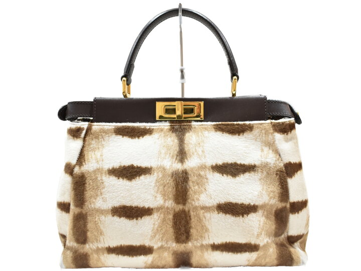 楽天市場】【布袋あり】FENDI ピーカブー 8BN226 ハラコ×パイソン 