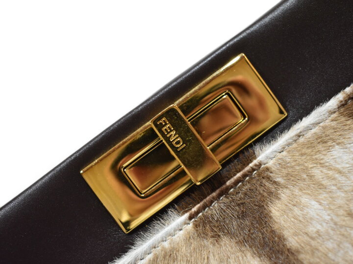 楽天市場】【布袋あり】FENDI ピーカブー 8BN226 ハラコ×パイソン 