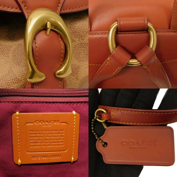 楽天市場】COACH コーチ シグネチャーリュック 68563 ゴールド 金 