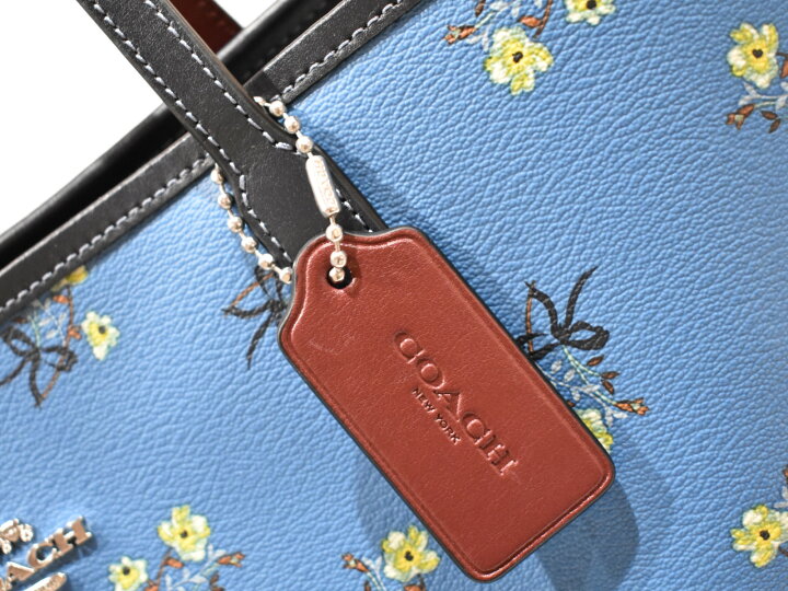 楽天市場】COACH トートバッグ C7273 レザー ブルー 花柄 レディース 