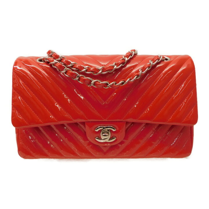 楽天市場】CHANEL シャネル チェーンショルダーバッグ 赤 エナメル  
