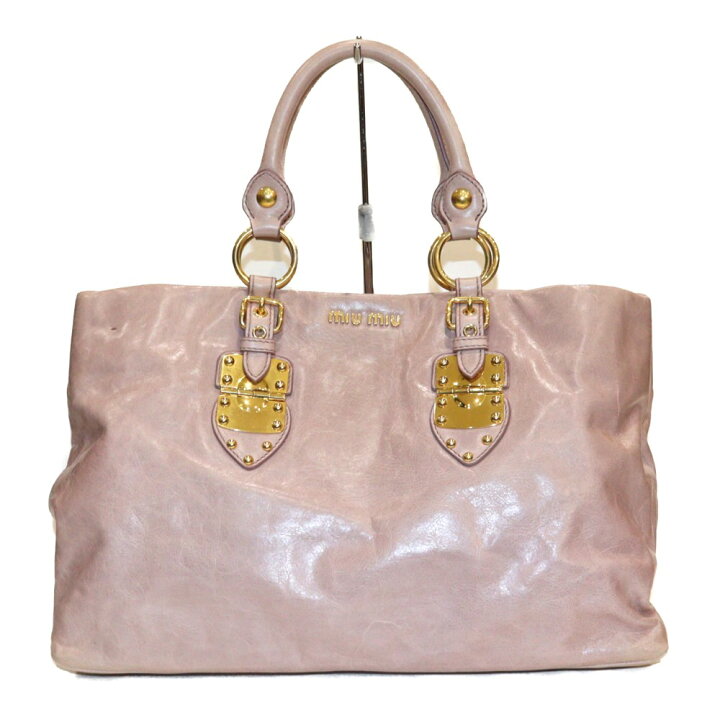 楽天市場】MIUMIU 2WAYハンドバッグ RN0691 MUGHETTO ピンク系 レザー 