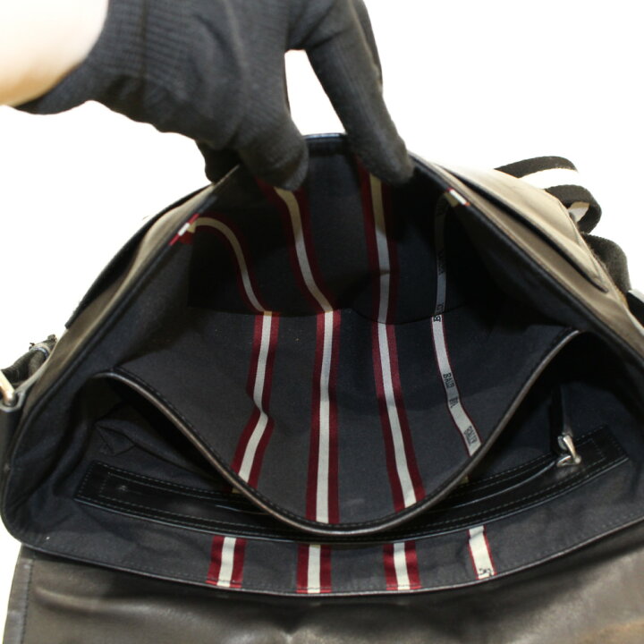 楽天市場】BALLY メッセンジャーバッグ ブラック系 黒系 レザー メンズ  