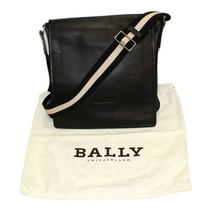 楽天市場】BALLY メッセンジャーバッグ ブラック系 黒系 レザー メンズ  