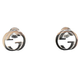GUCCI　インターロッキングピアス　Ag925　シルバー　ピアス　アクセサリー　ブランドジュエリー　シンプル　レディース　メンズ　ユニセックス　ギフト　プレゼント包装可　【中古】　松山久万ノ台店