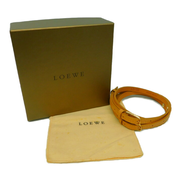楽天市場】LOEWE ロエベ ベルト レザー ベージュ ブラウン 薄茶 箱付き  
