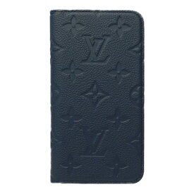 LOUIS VUITTON　ルイヴィトン　モノグラムアンプラント iPhoneX XS フォリオ スマホケース 携帯ケース iPhoneX&Xs用　M63586　iPhoneケース　モノグラム　ネイビー　紺　　レディース　メンズ　ユニセックス　人気　プレゼント包装【中古】新居浜店