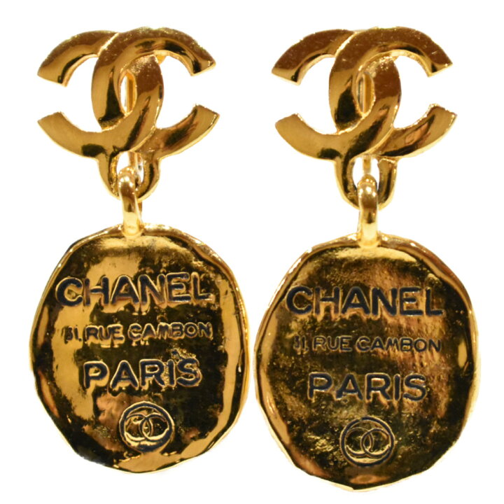 楽天市場】【箱あり】CHANEL カンボンプレートイヤリング ゴールド 
