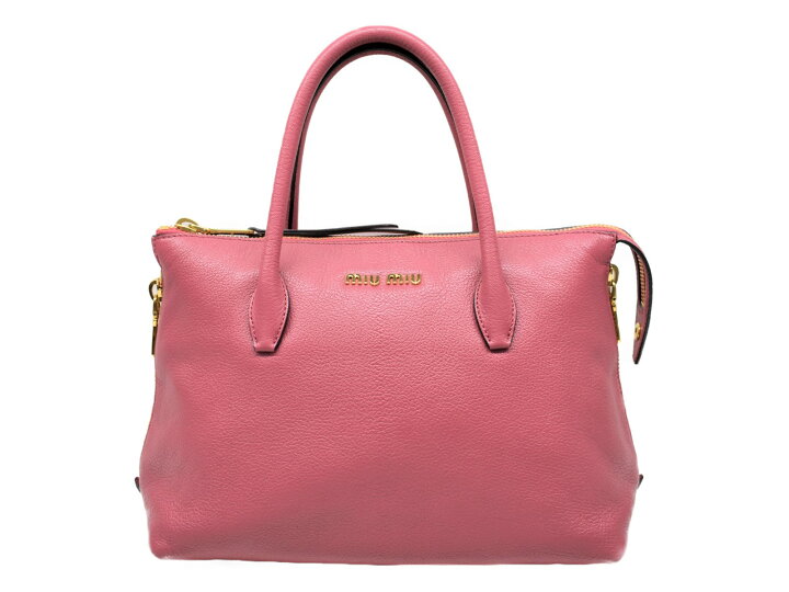 楽天市場】【中古品】miumiuマドラス 2WAYバッグ ピンク レザー 