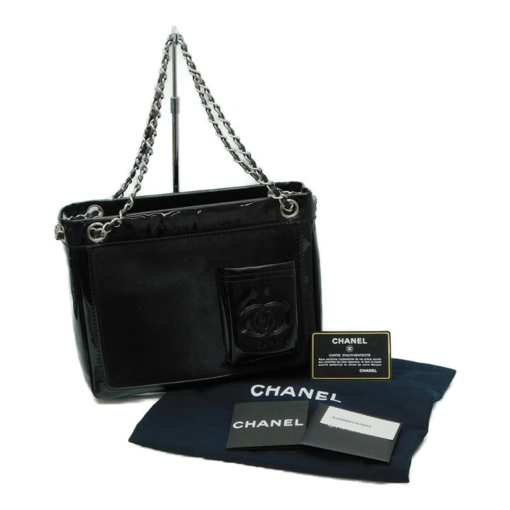 楽天市場】CHANEL シャネル チェーンハンドバッグ ハラコ エナメル 