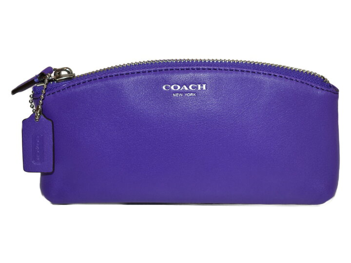 楽天市場】【中古品】COACHポーチ パープル 紫色 レザー メイクポーチ 