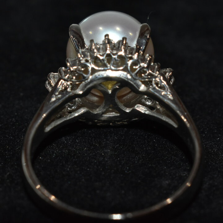 楽天市場】本真珠リング Pt900 パール11.3mm ダイヤモンド0.34ct 約  