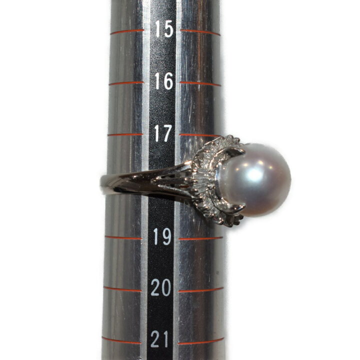 楽天市場】本真珠リング Pt900 パール11.3mm ダイヤモンド0.34ct 約  
