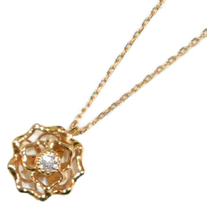 楽天市場】K18 ローズダイヤネックレス ゴールド ダイヤモンド 0.03ct 