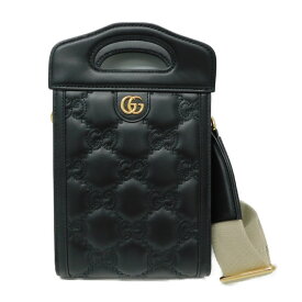 GUCCI 　グッチ　ミニ　トップハンドルバッグ　723776　GGマトラッセ　ブラック　黒　ショルダーバッグ　箱・布袋つき　レディース　ギフト　プレゼント　贈り物　ラッピング包装可【中古】新居浜店