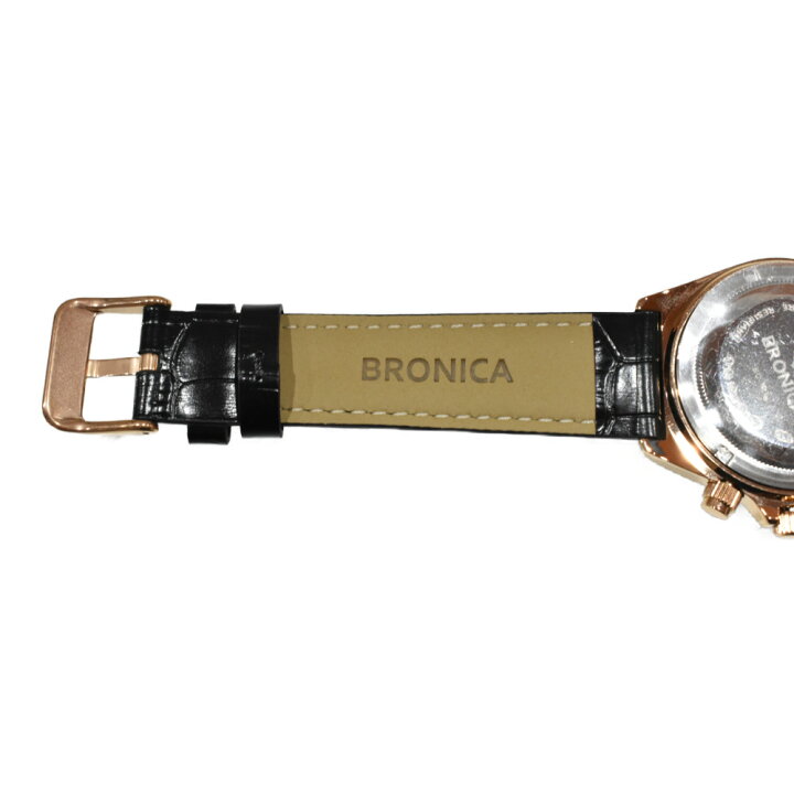 楽天市場】【保証書あり】BRONICA ブロニカ腕時計 BR-820R-BK 革ベルト 