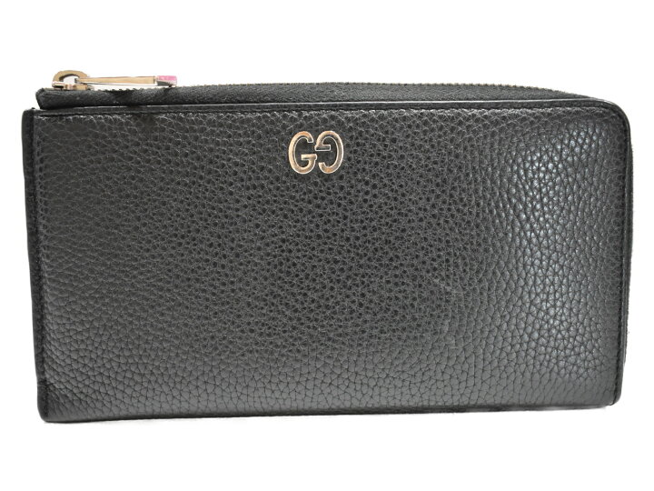 楽天市場】【中古品】GUCCIL字ファスナーウォレット 574745 ブラック  