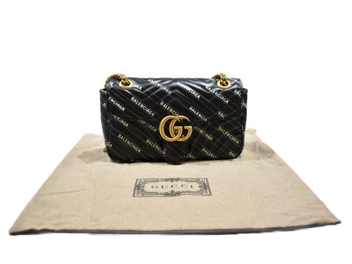 楽天市場】【布袋あり】GUCCI グッチ BALENCIAGAコラボ GGマーモント 
