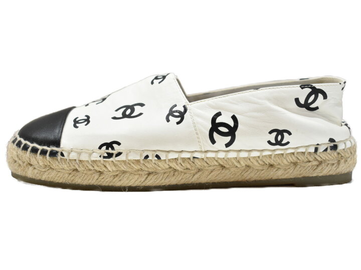 楽天市場】【布袋あり】CHANEL シャネル エスパドリーユ G38628 レザー 