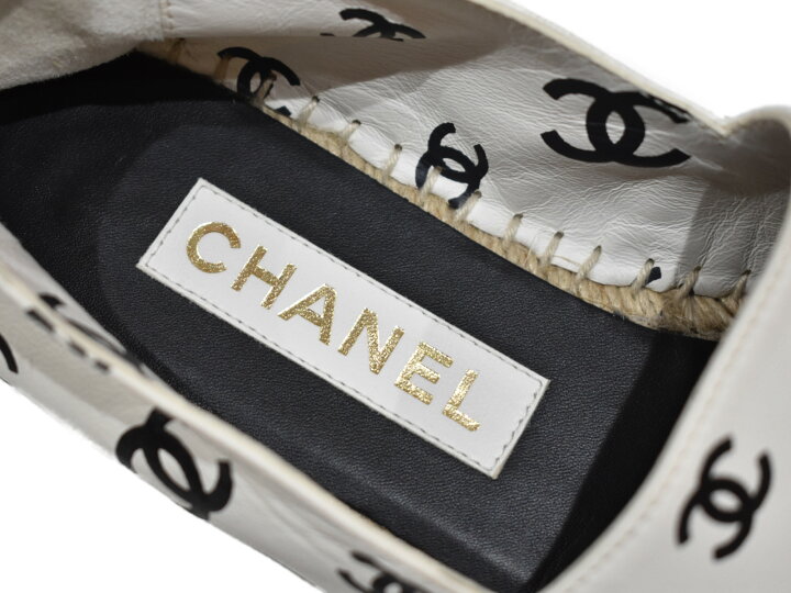 楽天市場】【布袋あり】CHANEL シャネル エスパドリーユ G38628 レザー 